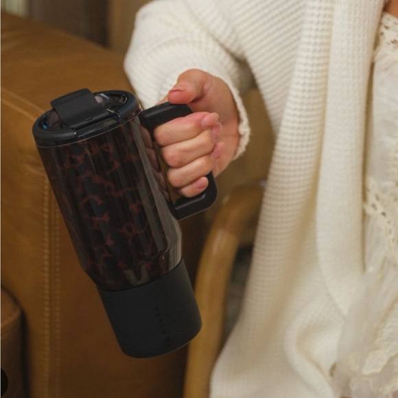 HydroJug Black and Brown Ceramic Travel Mug